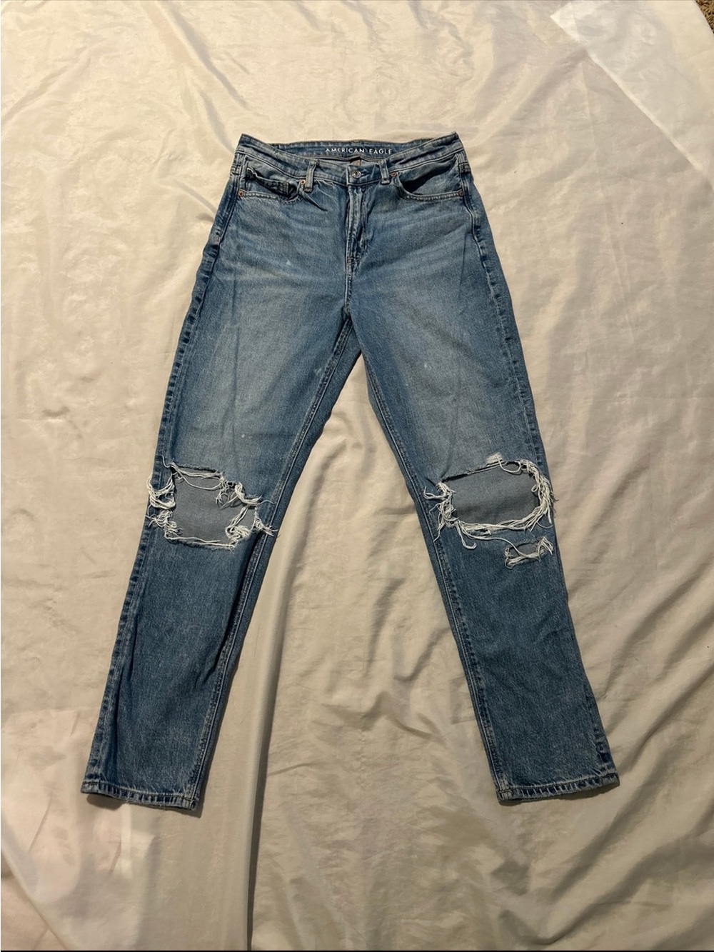 American Eagle Strigid Mom Jeans Sz 8 Long